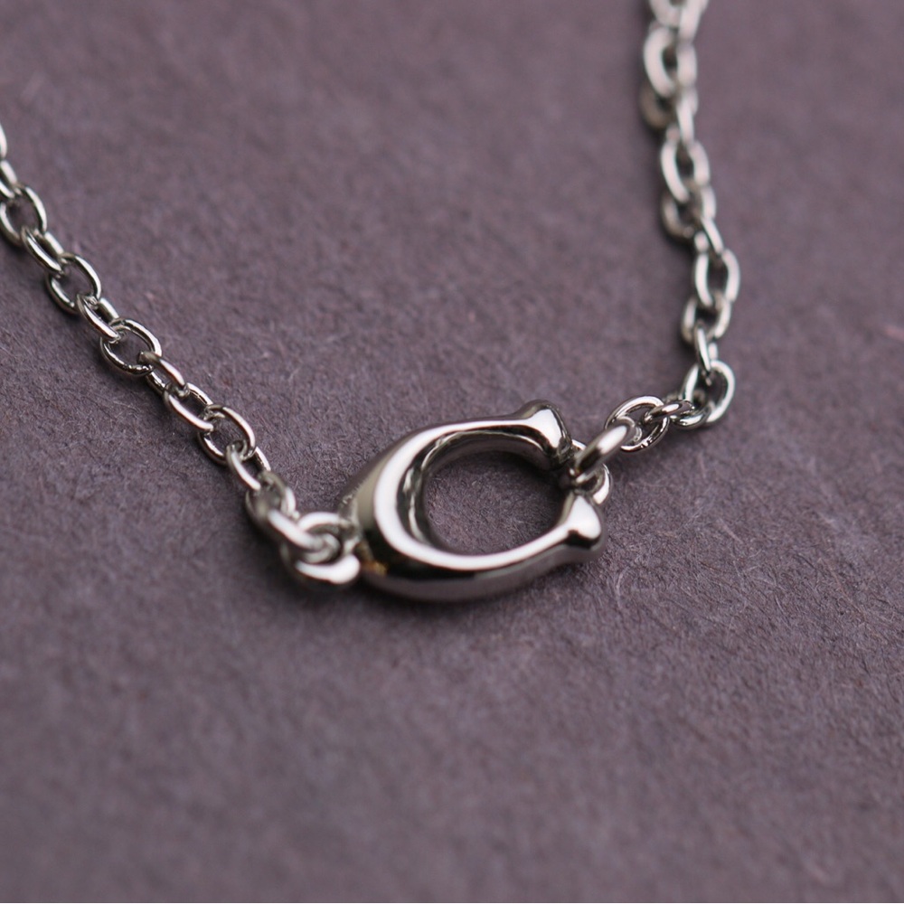 Coach Logo Pendent Silver Necklace
